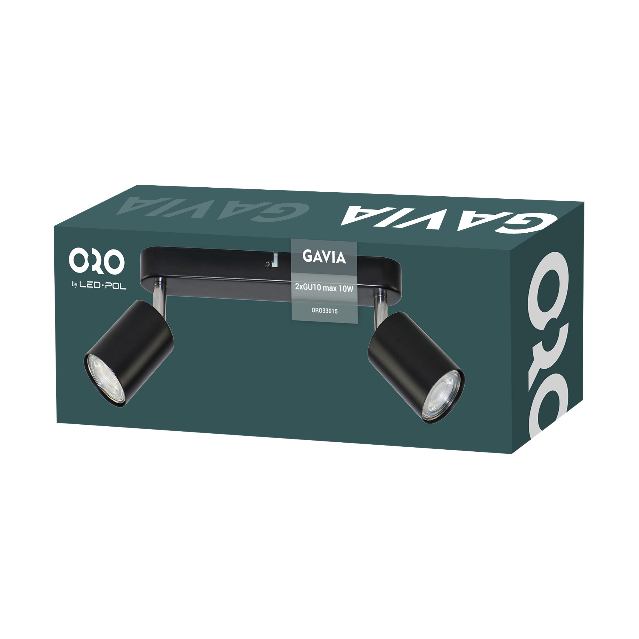 Lampa ścienno-sufitowa GAVIA 1xGU10 kolor czarny, kinkiet, obrotowy 1