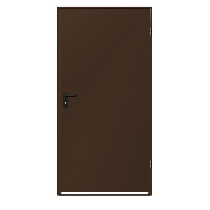 Drzwi techniczne zewnętrzne Zk Iso 100 cm, ocieplone styropianem, RAL 8028