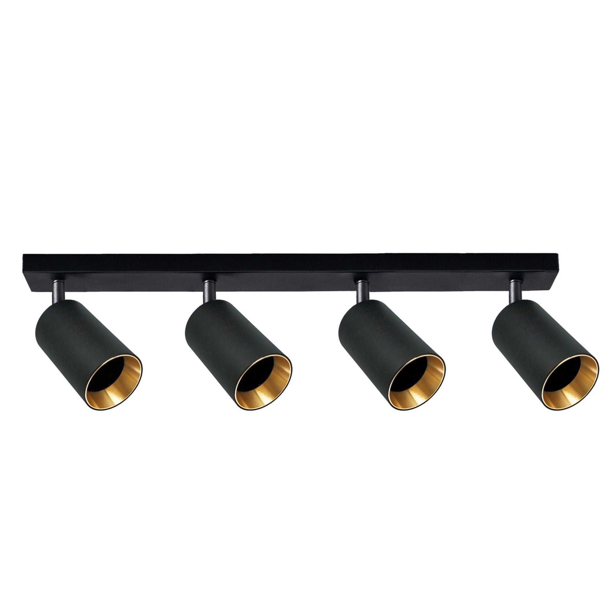 Lampa ścienno-sufitowa GU10 MARIBEL 4xGU10 10W kolor czarny + czarne/złote pierścienie