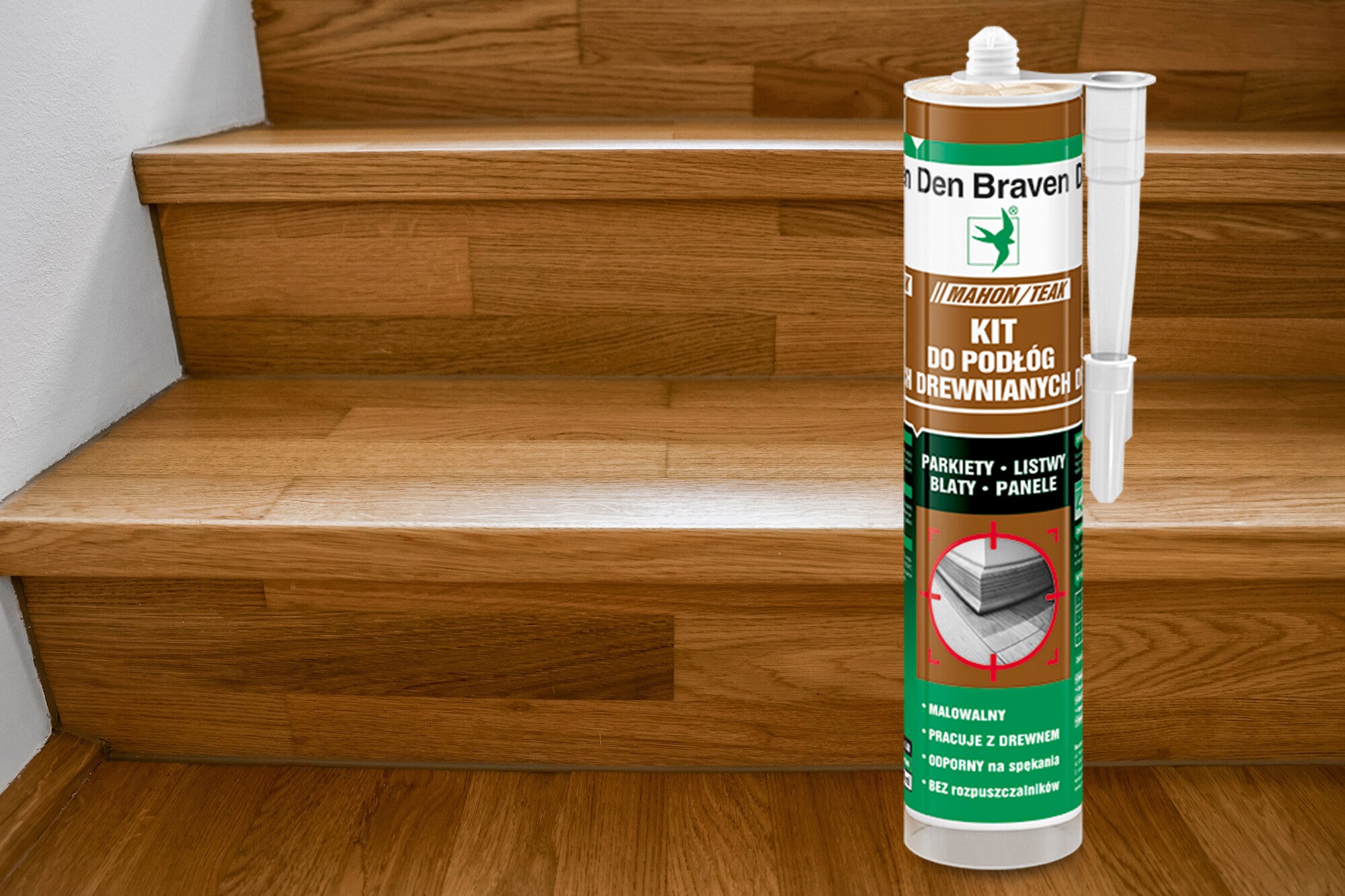 Kit do podłóg drewnianych Den Braven mahoń/teak 280ml 1