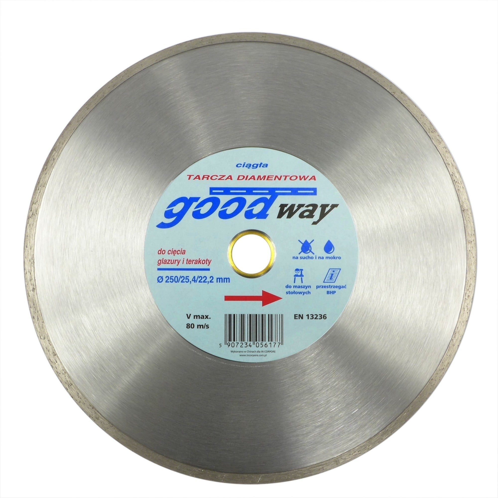 Tarcza diamentowa pełna 250x22,2 mm GOOD WAY
