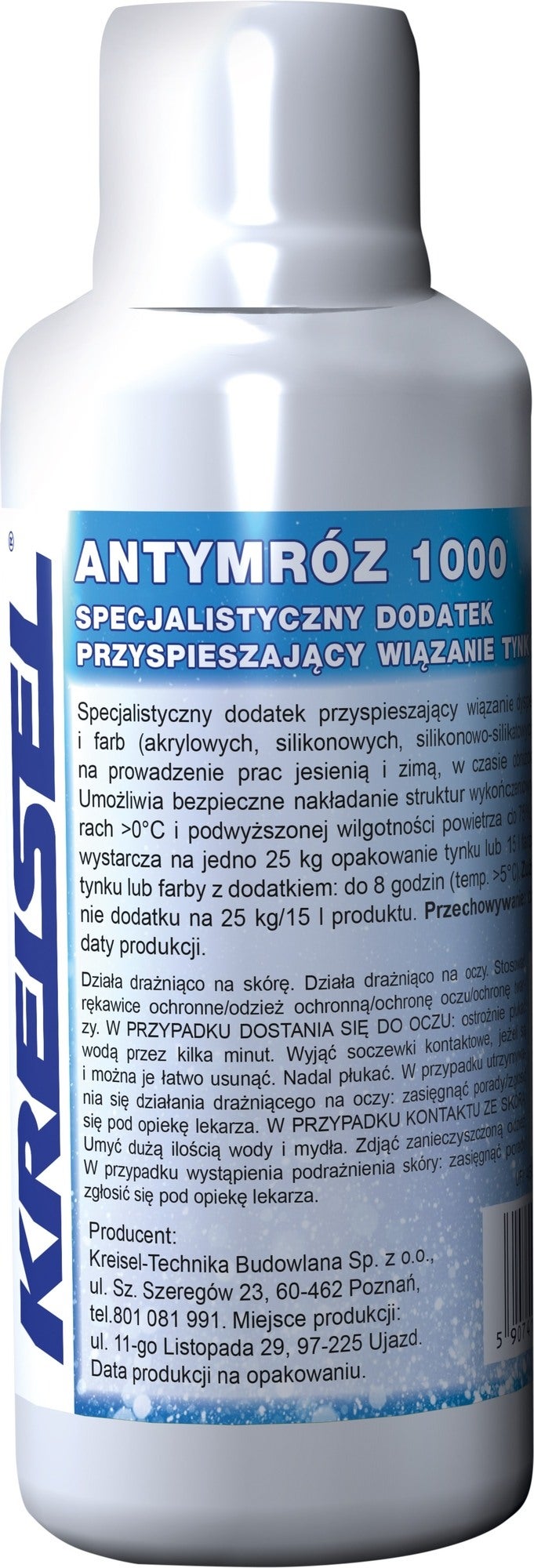 Dodatek przyspieszający wiązanie tynku i farby Kreisel Antymróz 1000, 125 ml 0