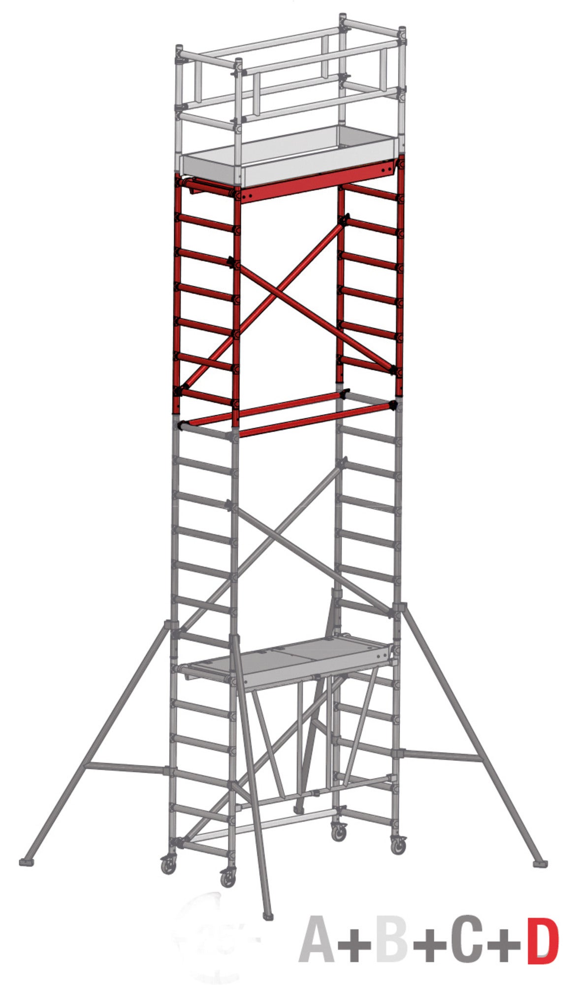 Rusztowanie Faraone Compact Pakiet D, 180x75 cm, 5,6 m, aluminium