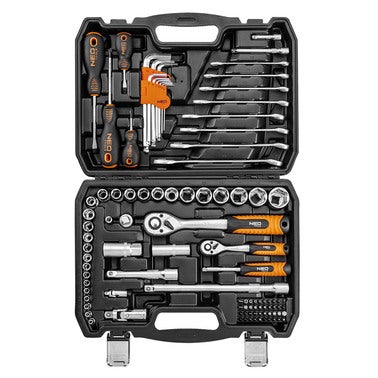 Zestaw kluczy nasadowych 1/2 i 1/4" 10-206 NEO, 100 szt. 2