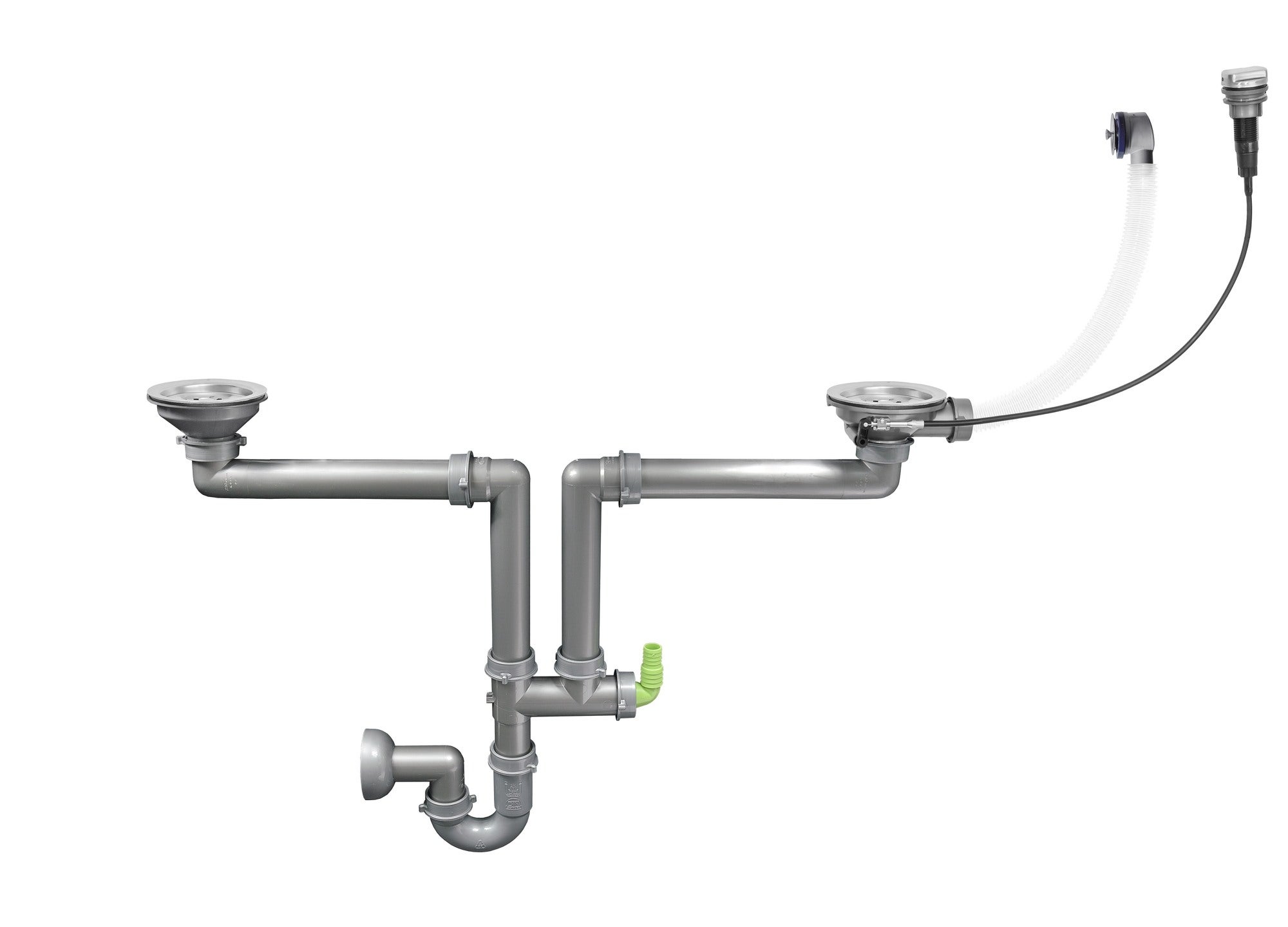 Syfon zlewozmywakowy 1,5- i 2-komorowy 90 mm 0