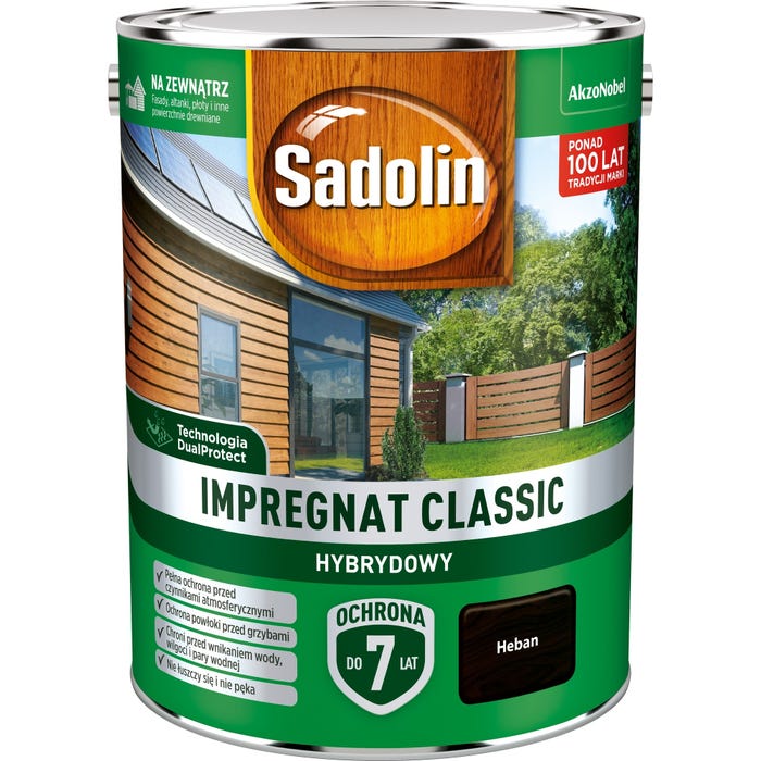Impregnat hybrydowy Sadolin Classic heban 4,5l