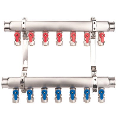 Rozdzielacz Base Inox K2-7 miniB G1"-G3/4"