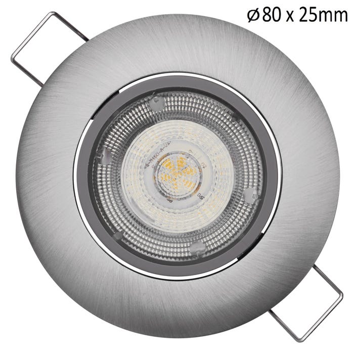 Oczko LED okrągłe 5W 450Lm 4000K IP20 kolor nikiel