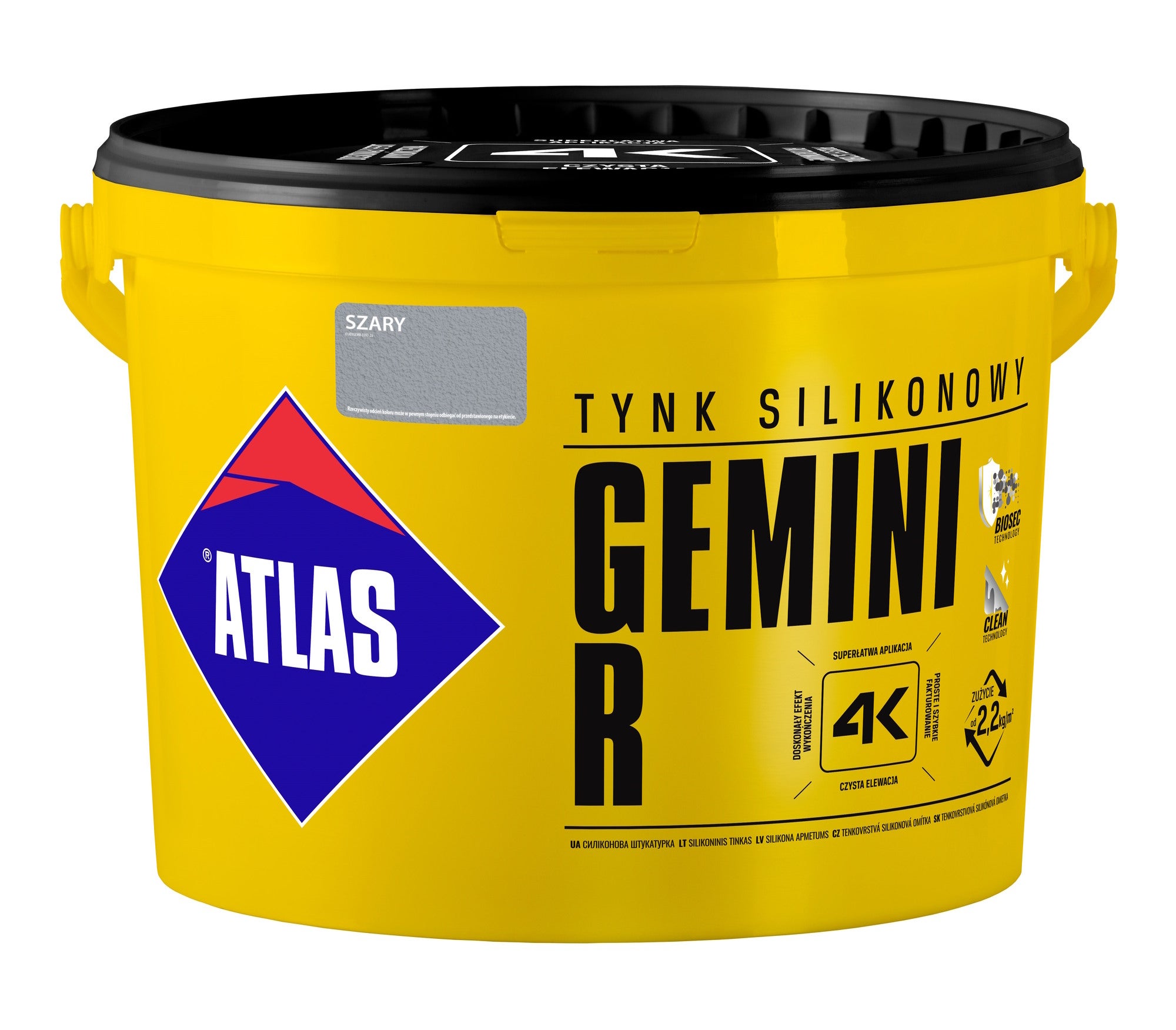Tynk silikonowy Gemini R Atlas 25 kg, baranek 1.4 mm, szary 0