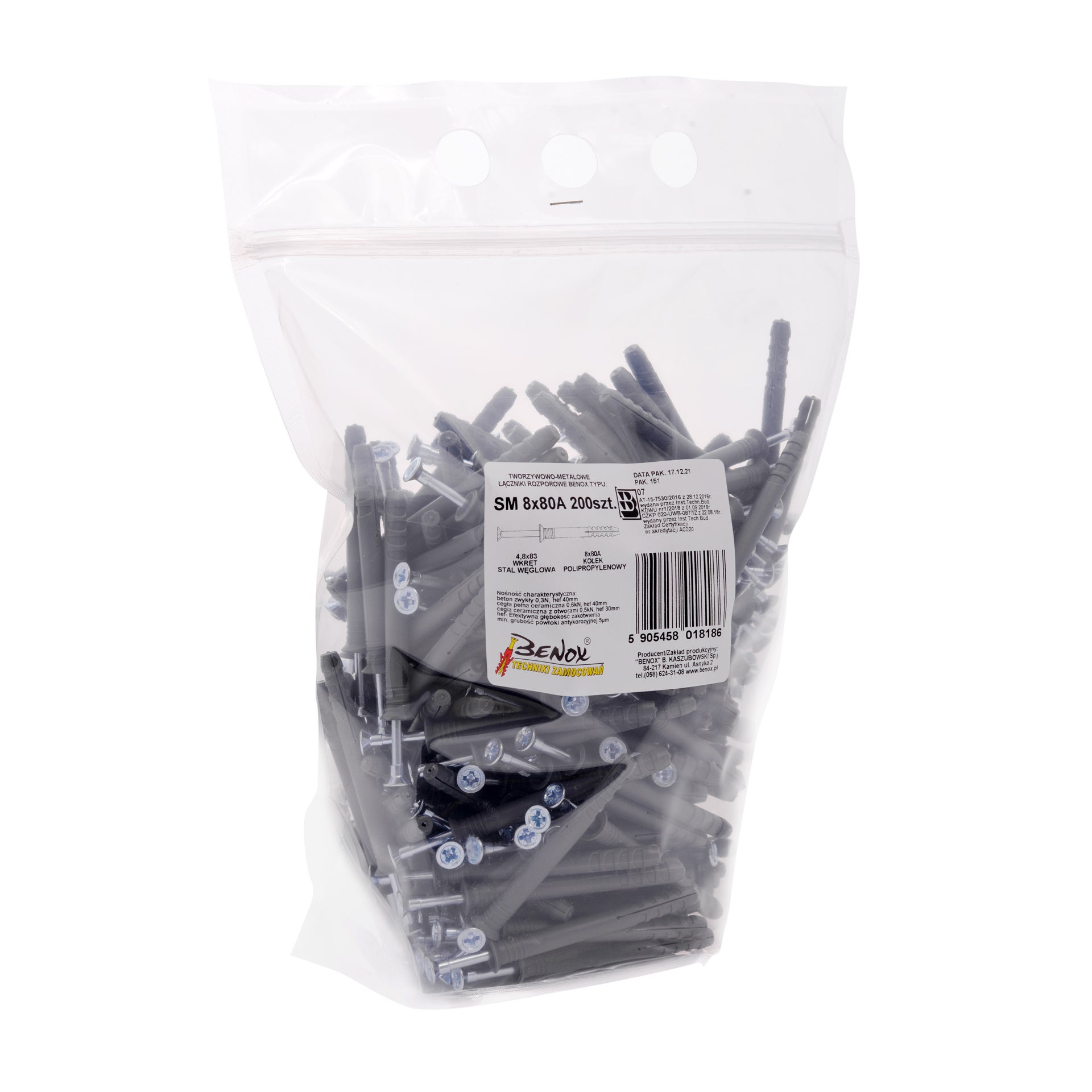 Kołek do szybkiego montażu 8.0x80 mm (200 szt.) 1