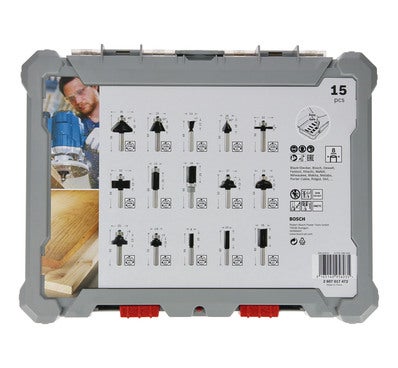 Zestaw frezów, trzpień 8 mm Bosch, 15 szt. 2