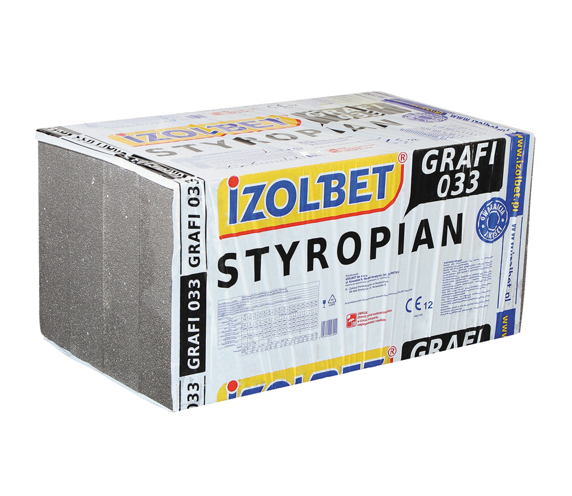 Styropian Izolbet Fasada Grafit 33 10 cm EPS 0,033 W/(mK) 3 m2 2