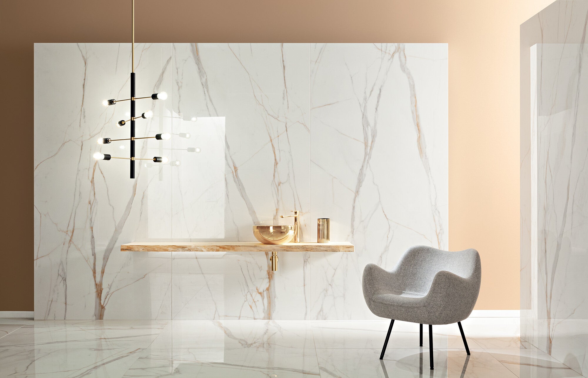 Gres szkliwiony Marmo d'Oro mat 120x240 cm 2.88 m2 1