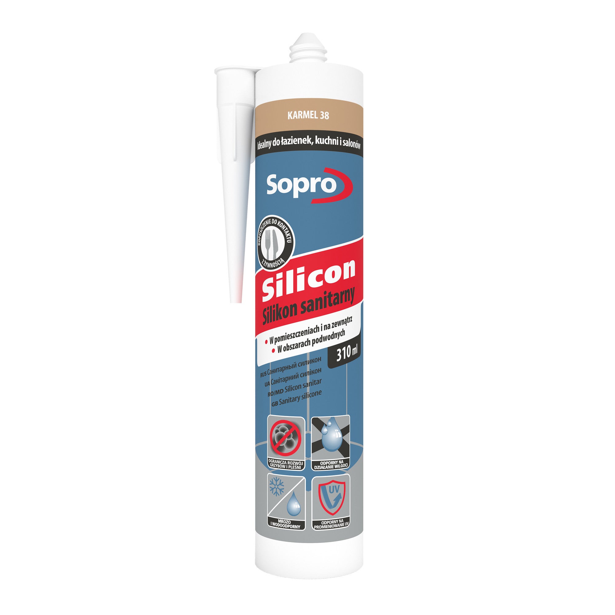 Silikon sanitarny Sopro 38 karmel 310 ml