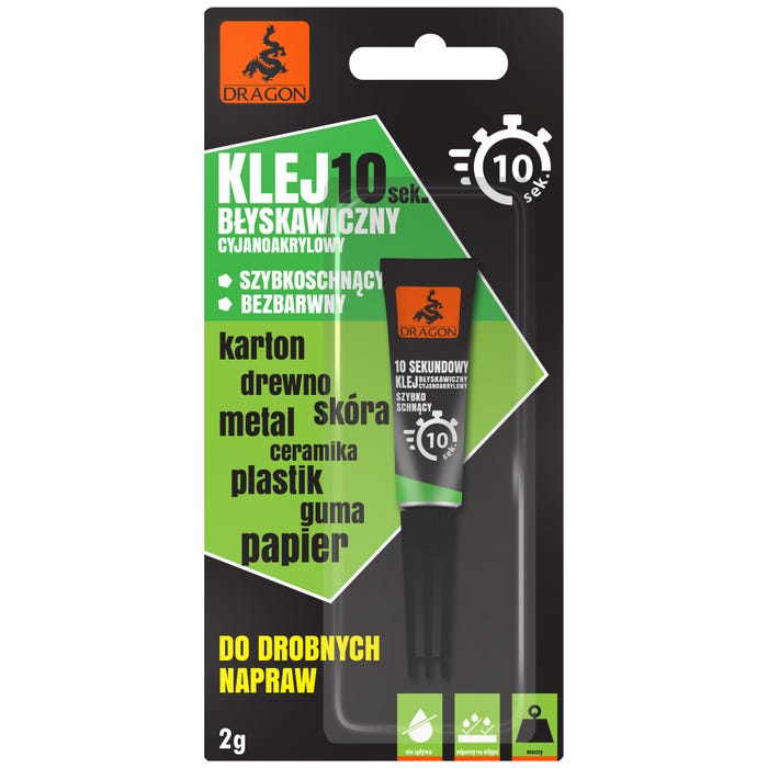 Klej sekundowy cyjanoakrylowy Dragon 2g