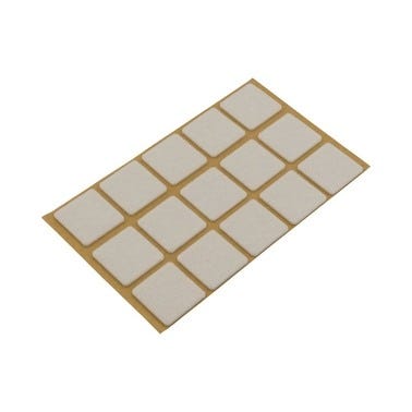 Podkładki filcowe samoprzylepne białe 28x28 mm (15 szt.)