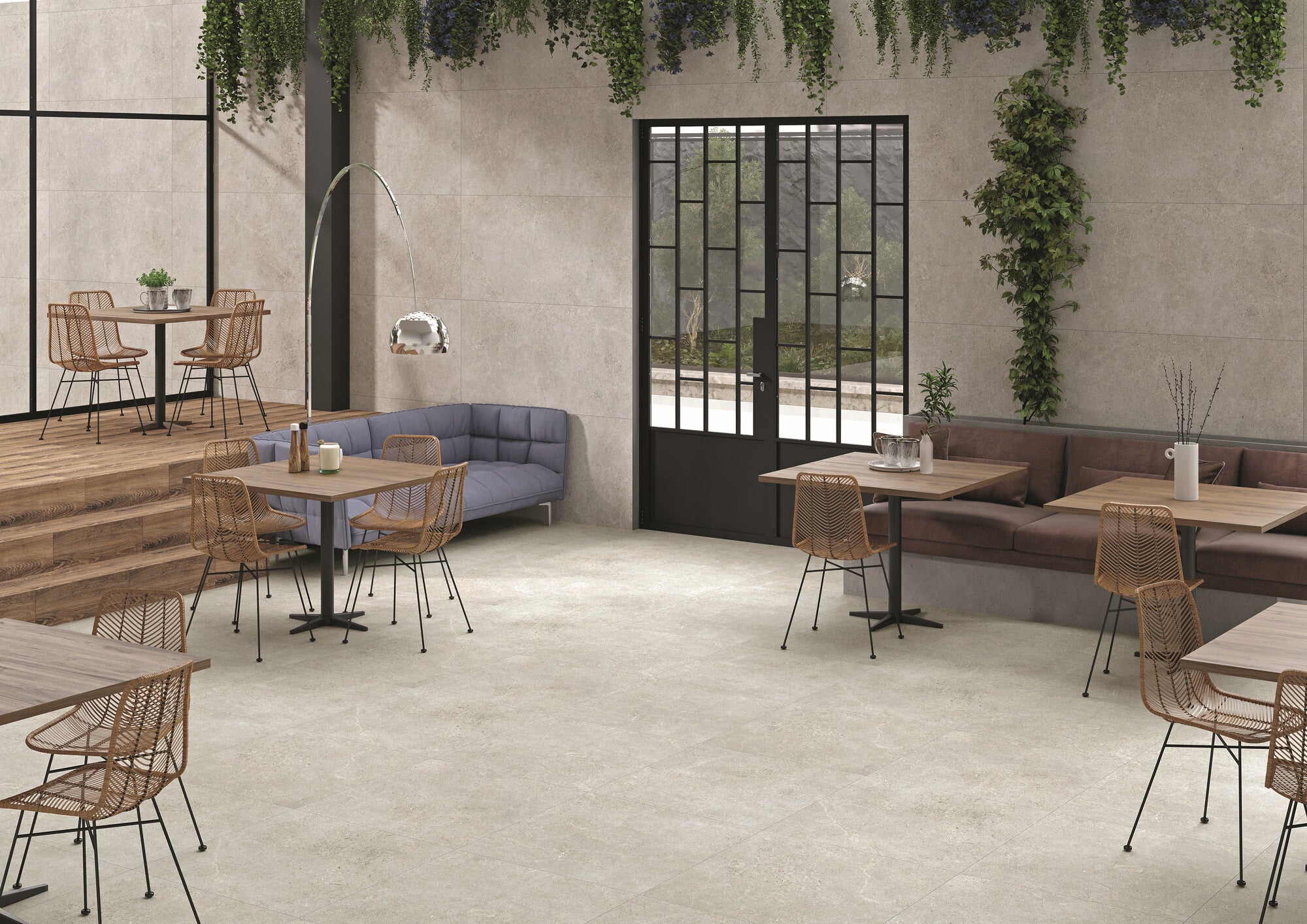 Gres szkliwiony Kaspio light grey 60x60 cm 1.07 m2 1