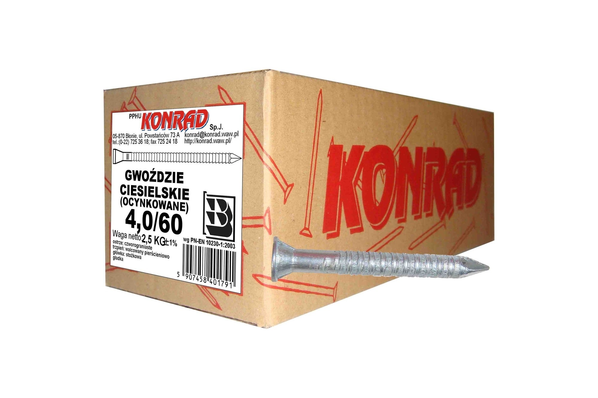 Gwóźdź ciesielski 4.0x60 mm (2.5 kg)