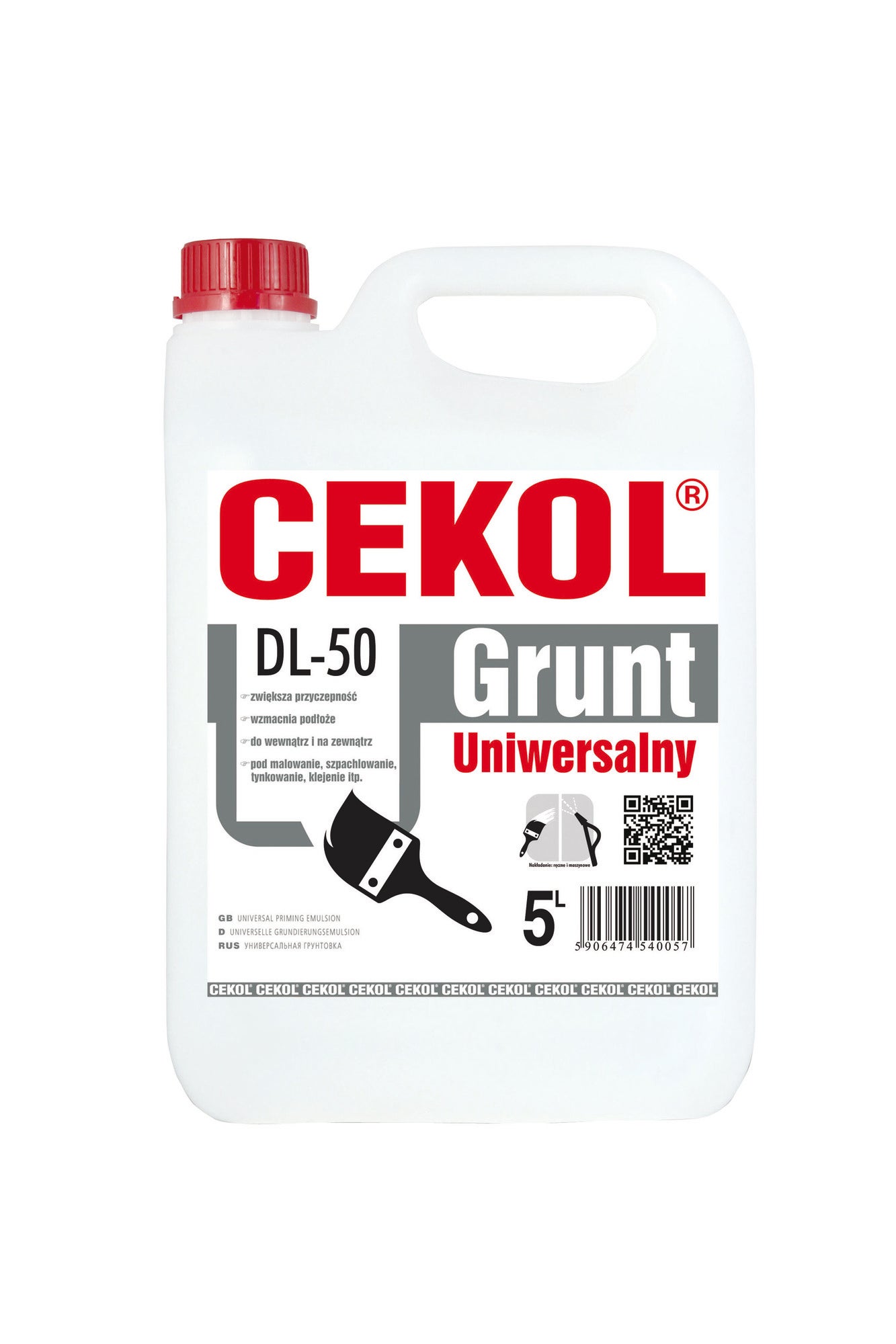 Grunt uniwersalny Cekol DL-50 5 l, głęboko penetrujący 0