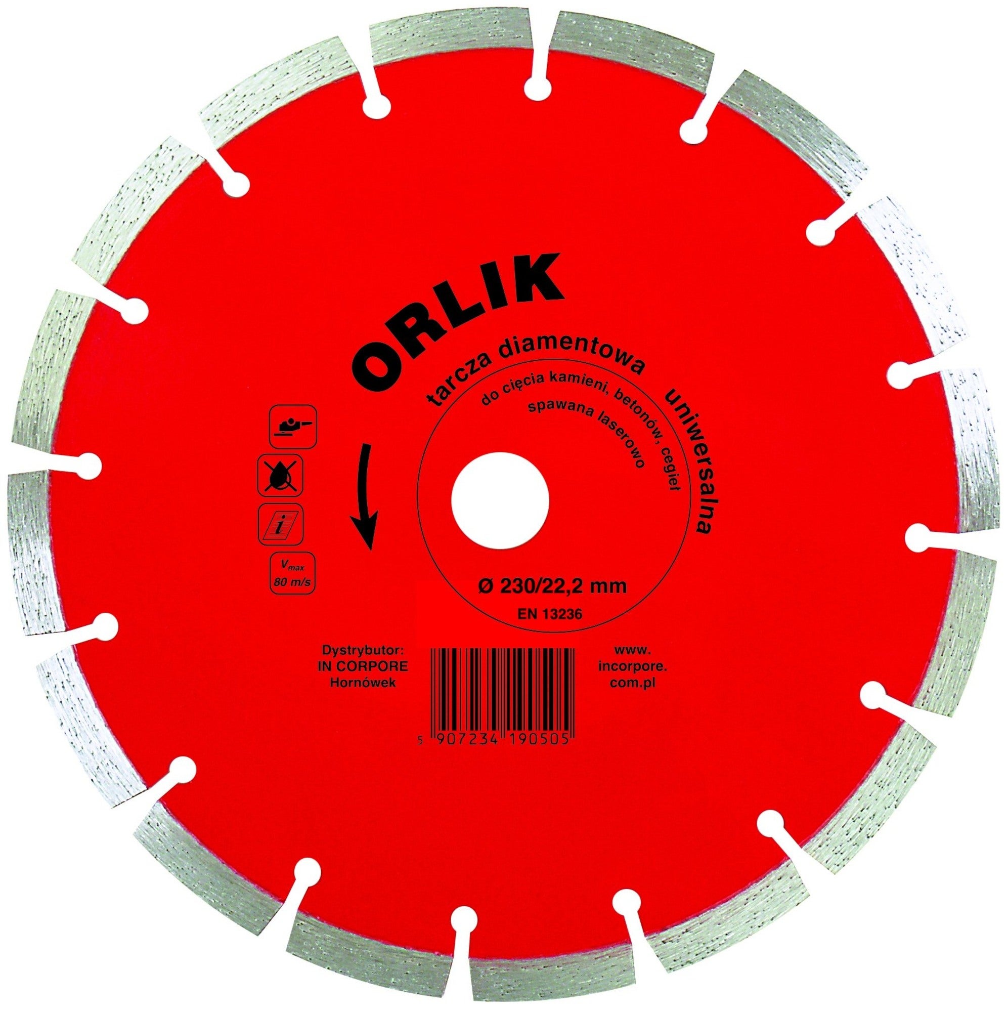 Tarcza diamentowa segmentowa 150x20/22,2 mm ORLIK