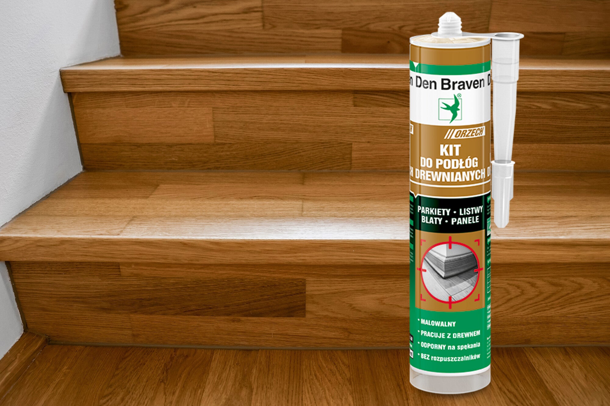 Kit do podłóg drewnianych Den Braven orzech 280ml 1