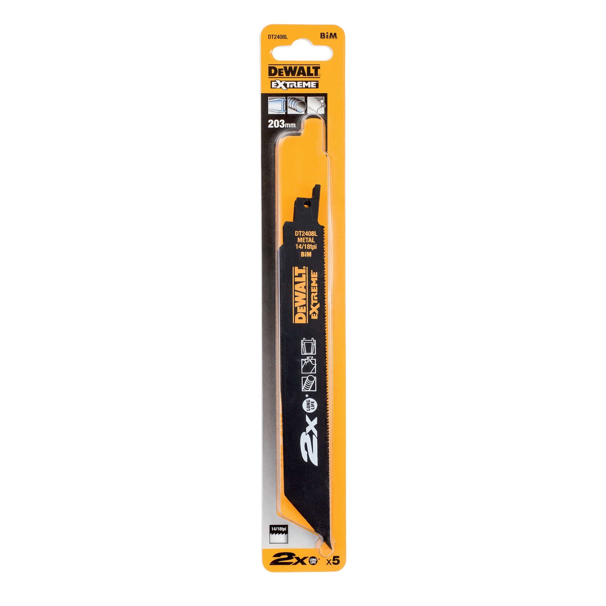 Brzeszczoty do piły szablastej, do metalu - 203 mm, 5 szt. DT2408L-QZ DeWALT 2