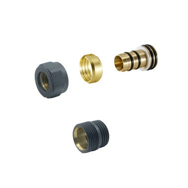 Nypel ze złączką do rury Cu, grafitowy, 2 szt