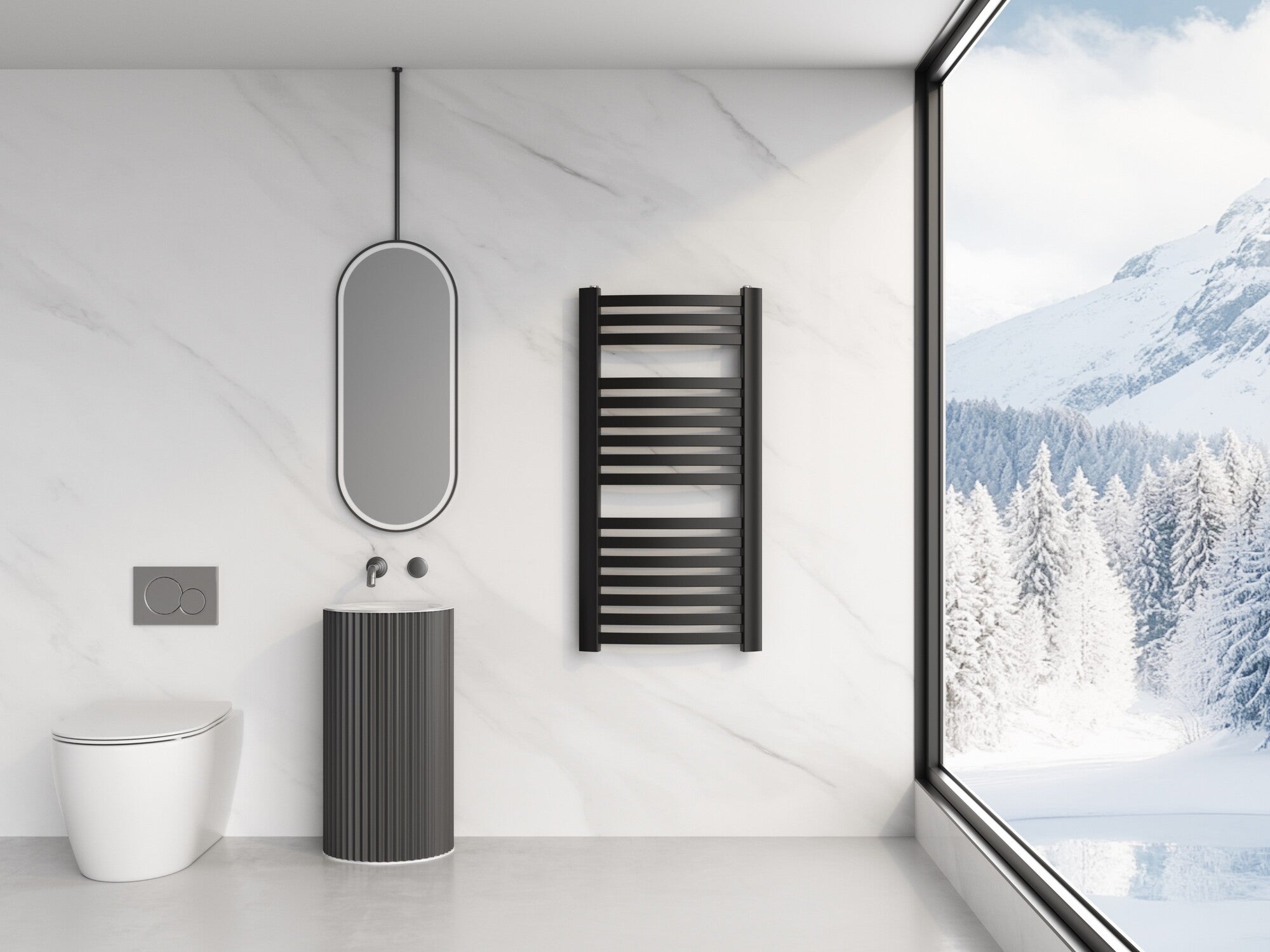 Grzejnik łazienkowy RUBIN 950X480 425W czarny 2