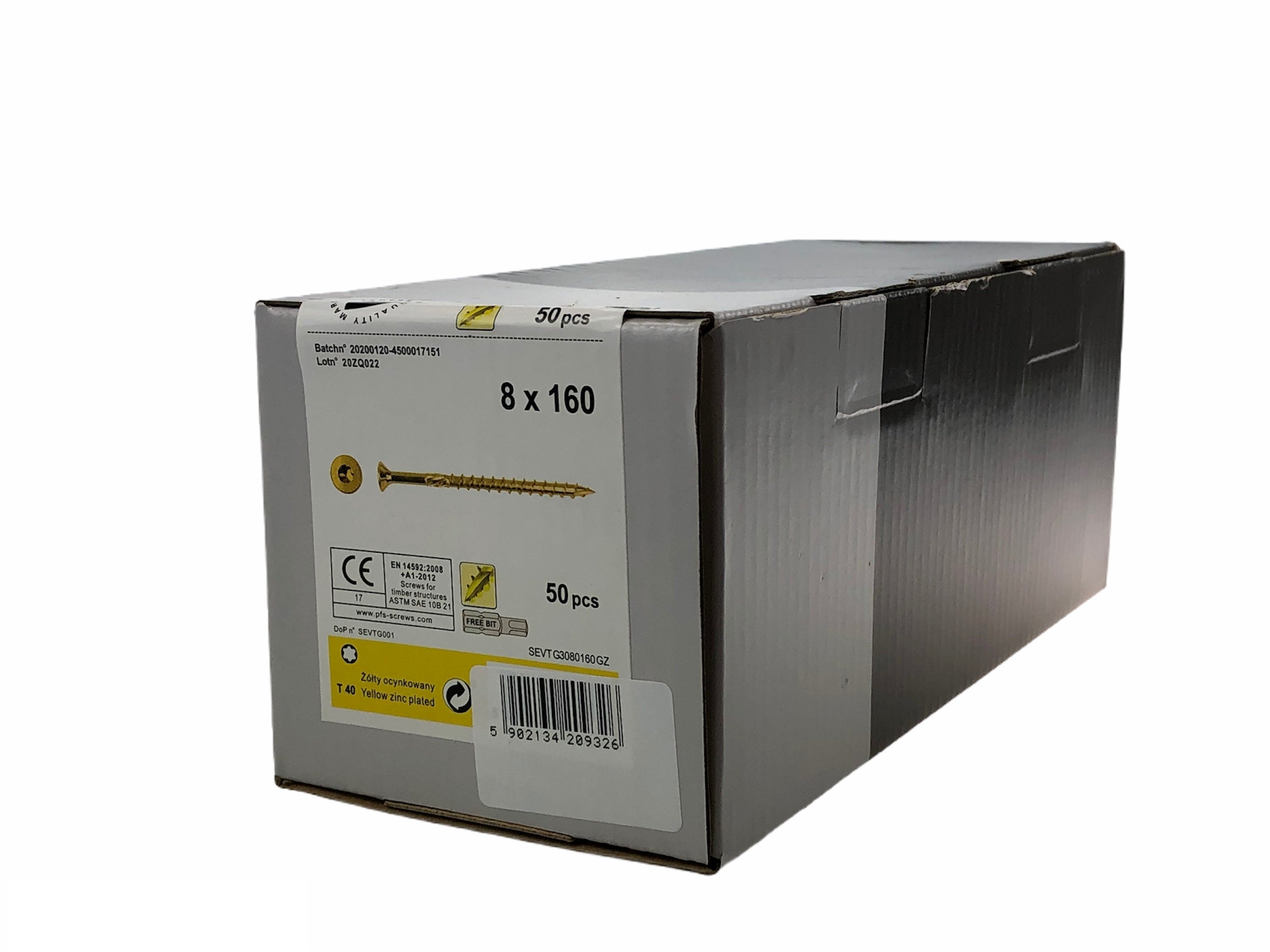 Wkręt konstrukcyjny 8.0x160 mm (50 szt.) 1