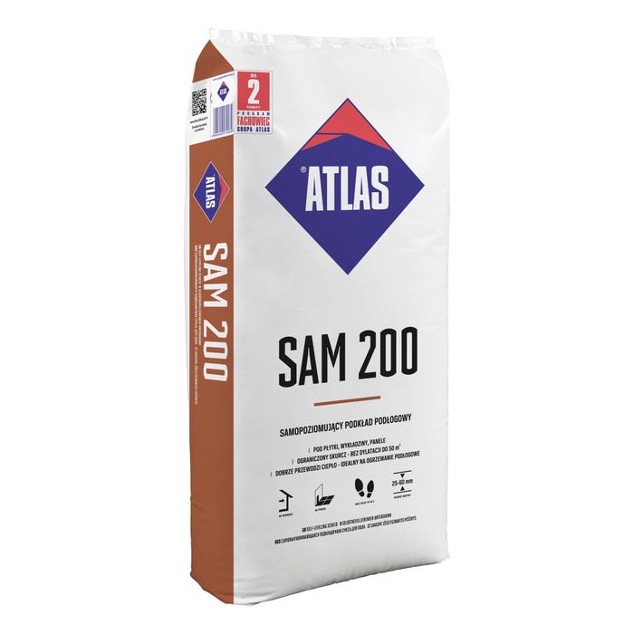 Podkład podłogowy Atlas SAM 200, CA-C16-F5 25 kg, samopoziomujący, 25-60 mm