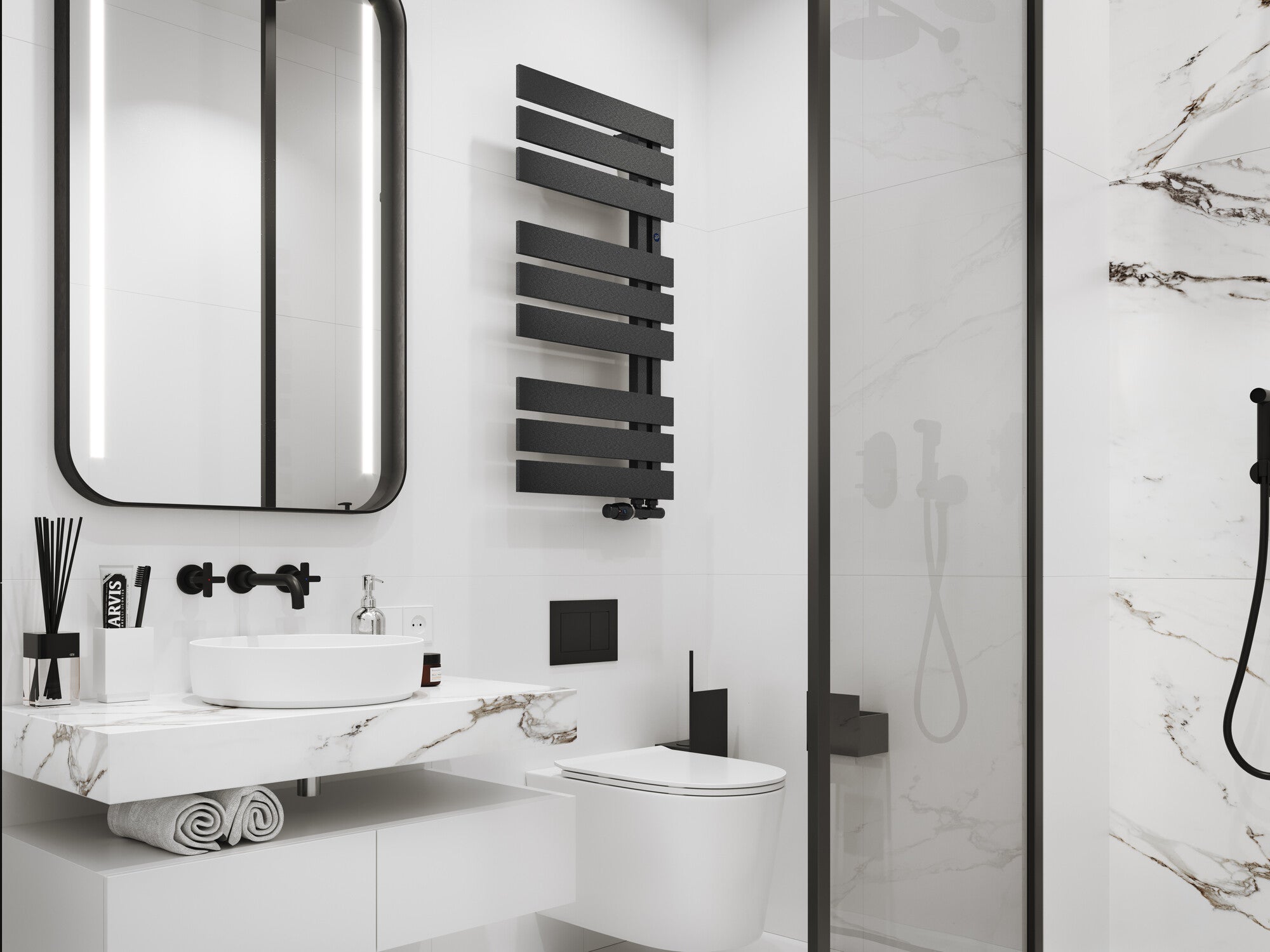 Grzejnik łazienkowy Nameless 40x90 cm, grafitowy 1