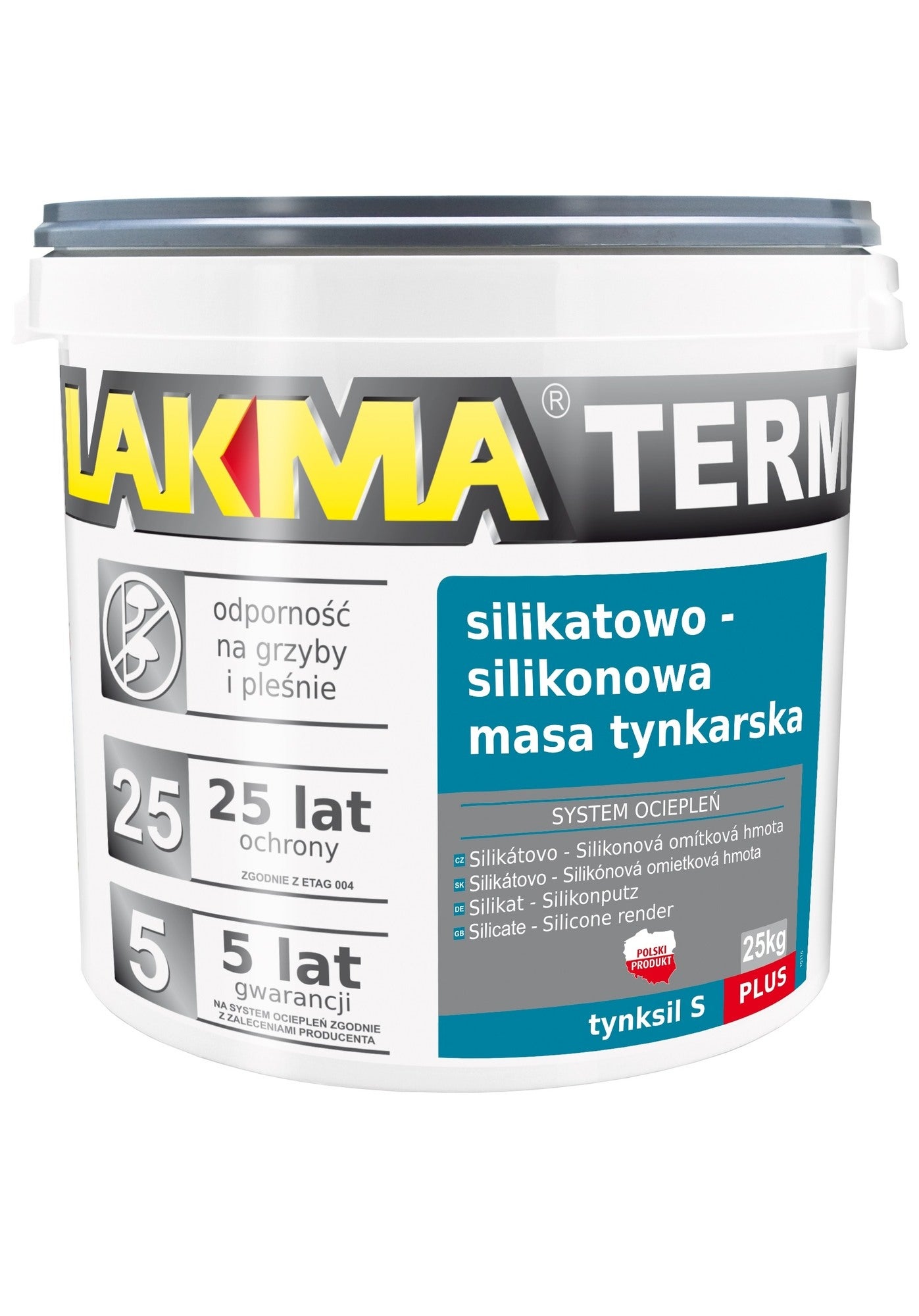 Tynk silikatowo-silikonowy 1,5mm Lakma baza P1 25 kg 0