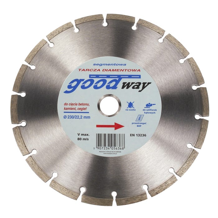 Tarcza diamentowa segmentowa 230x22,2 mm GOOD WAY