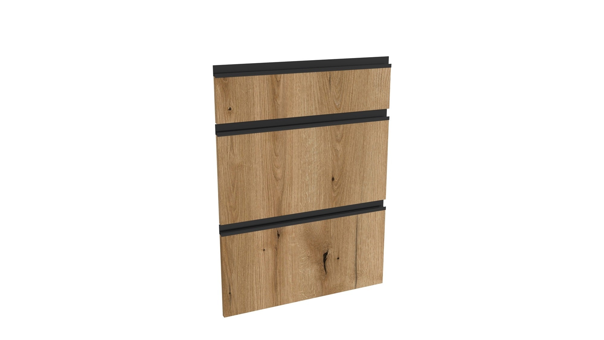 Front kuchenny do szafki z 3 szufladami Dąb Evoke 60x14, 60x28,4 cm x2 sztuki z uchwytem w kolorze czarnym Tafla L