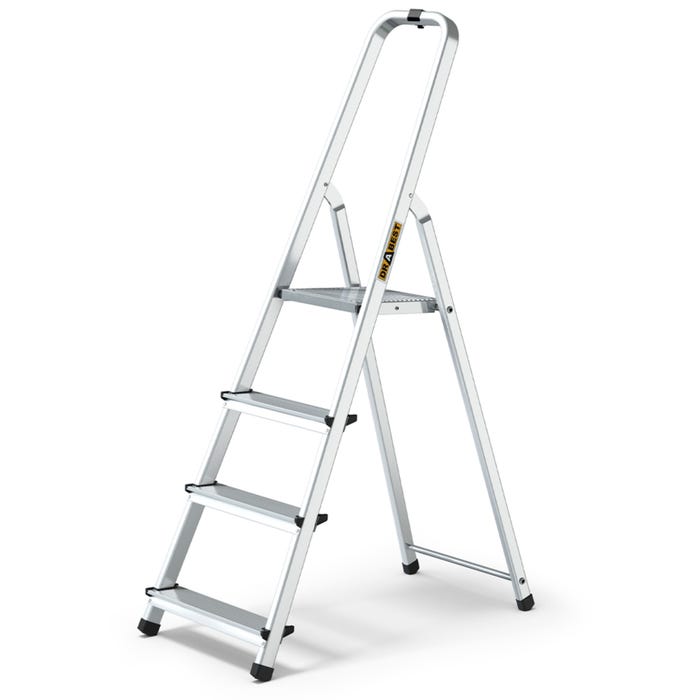 Drabina aluminiowa domowa 4 - stopniowa 125kg + haczyk gratis