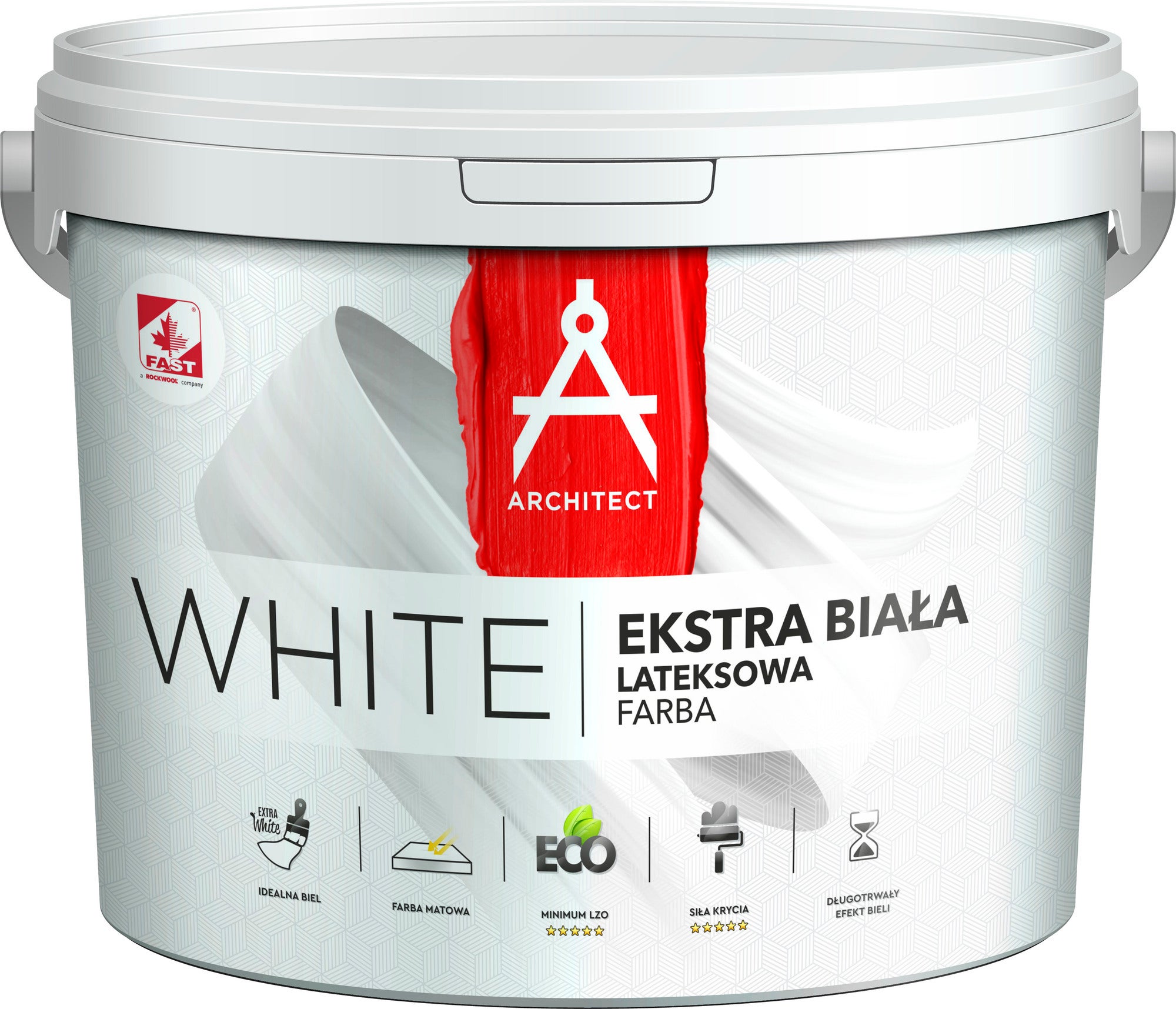Farba lateksowa Architekt Whte śnieżnobiała 5l 