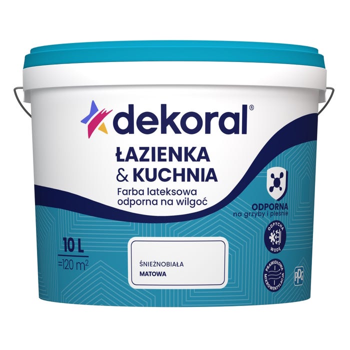 Farba Dekoral Łazienka & Kuchnia biała 10l