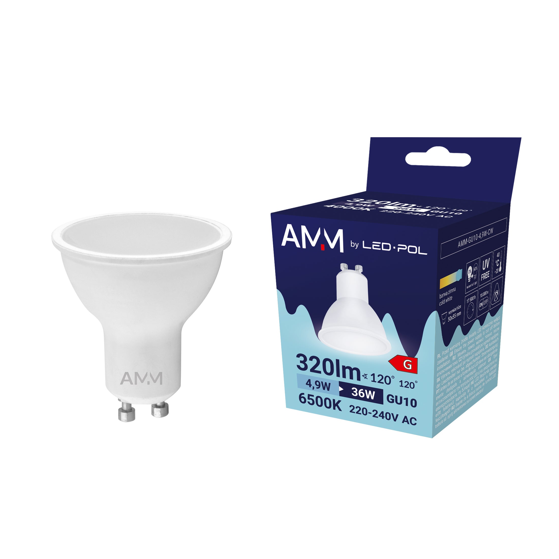 Żarówka LED GU10 4,9W 320lm 6500K 2
