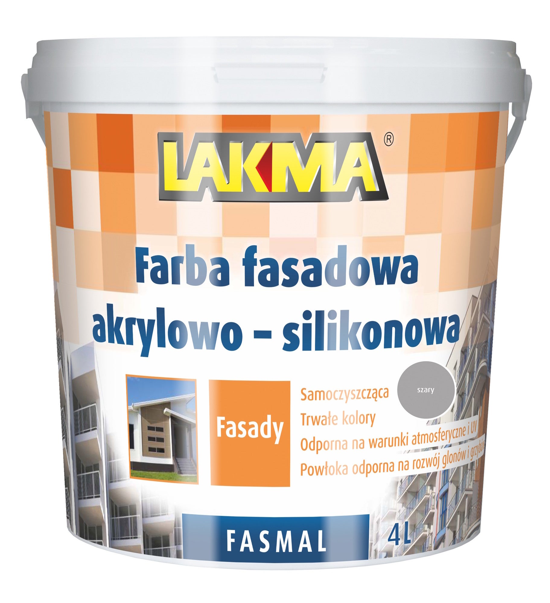 Farba fasadowa Fasmal Lakma szary 4l