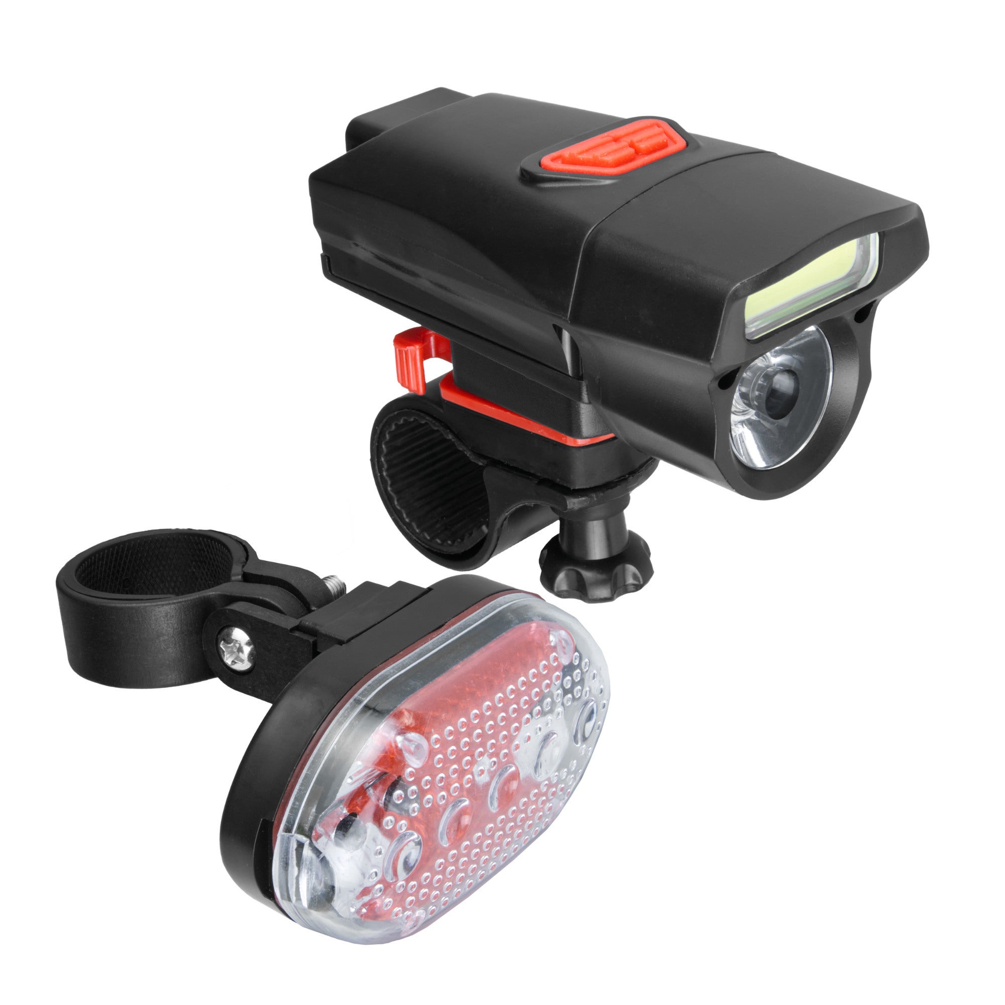 Zestaw latarek rowerowych przód+tył 5xAAA 100lm