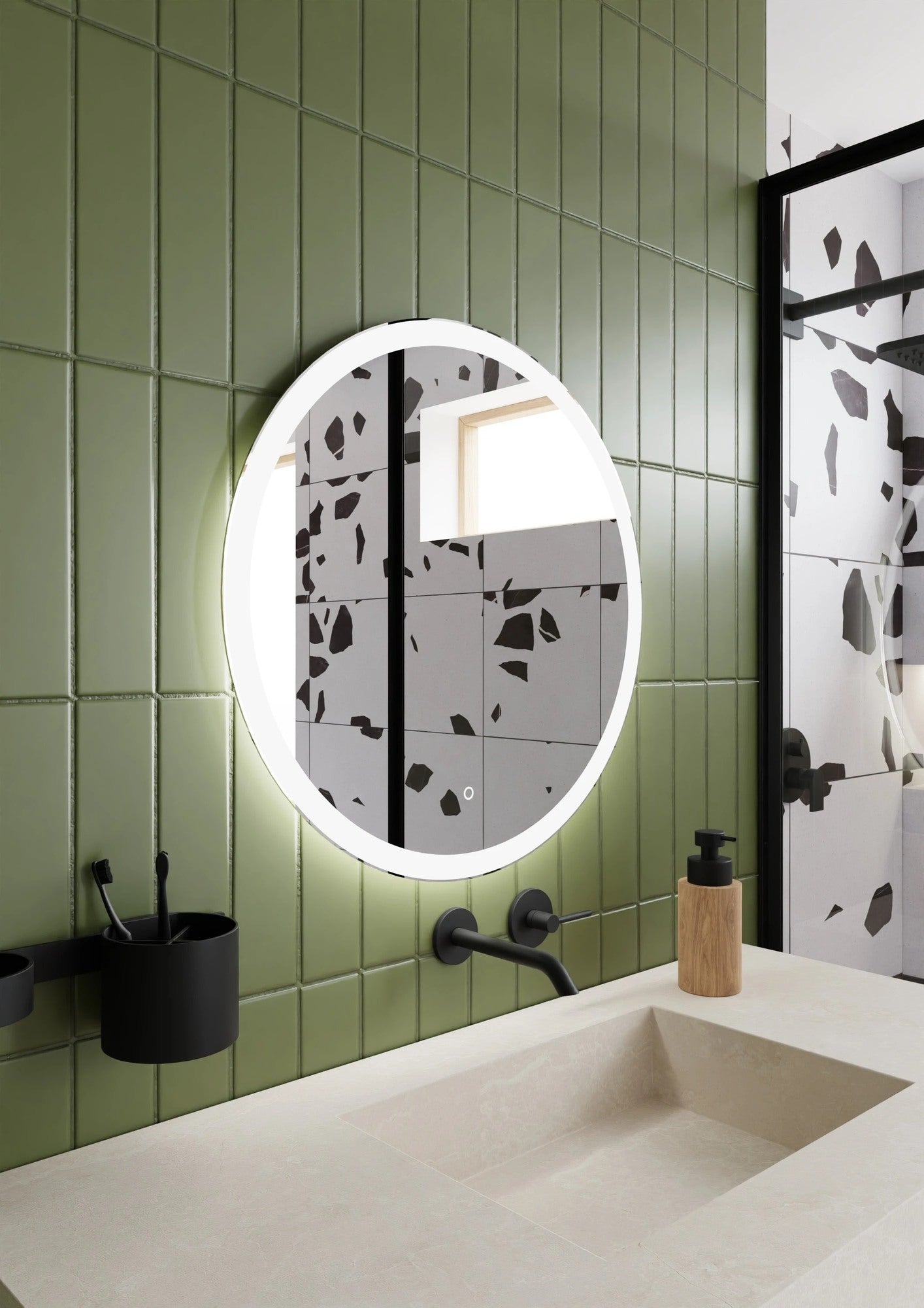 Lustro okrągłe Niva LED 60 cm 2