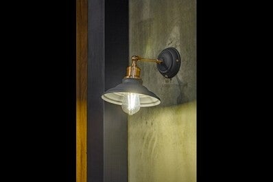 Oprawa ścienna LORET+ z włącznikiem 1x E27, czarny, średnica 20,6cm, materiał metal 2