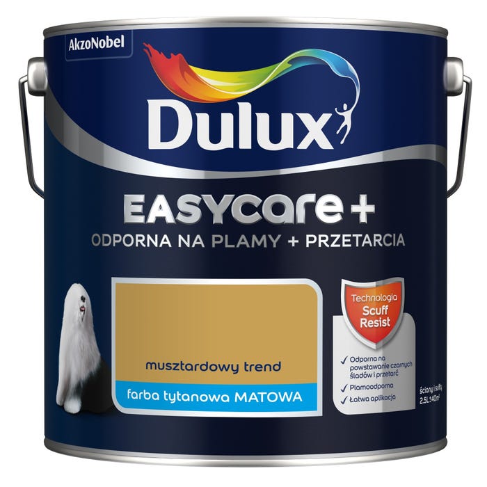 Farba Dulux EasyCare + musztardowy trend 2,5l
