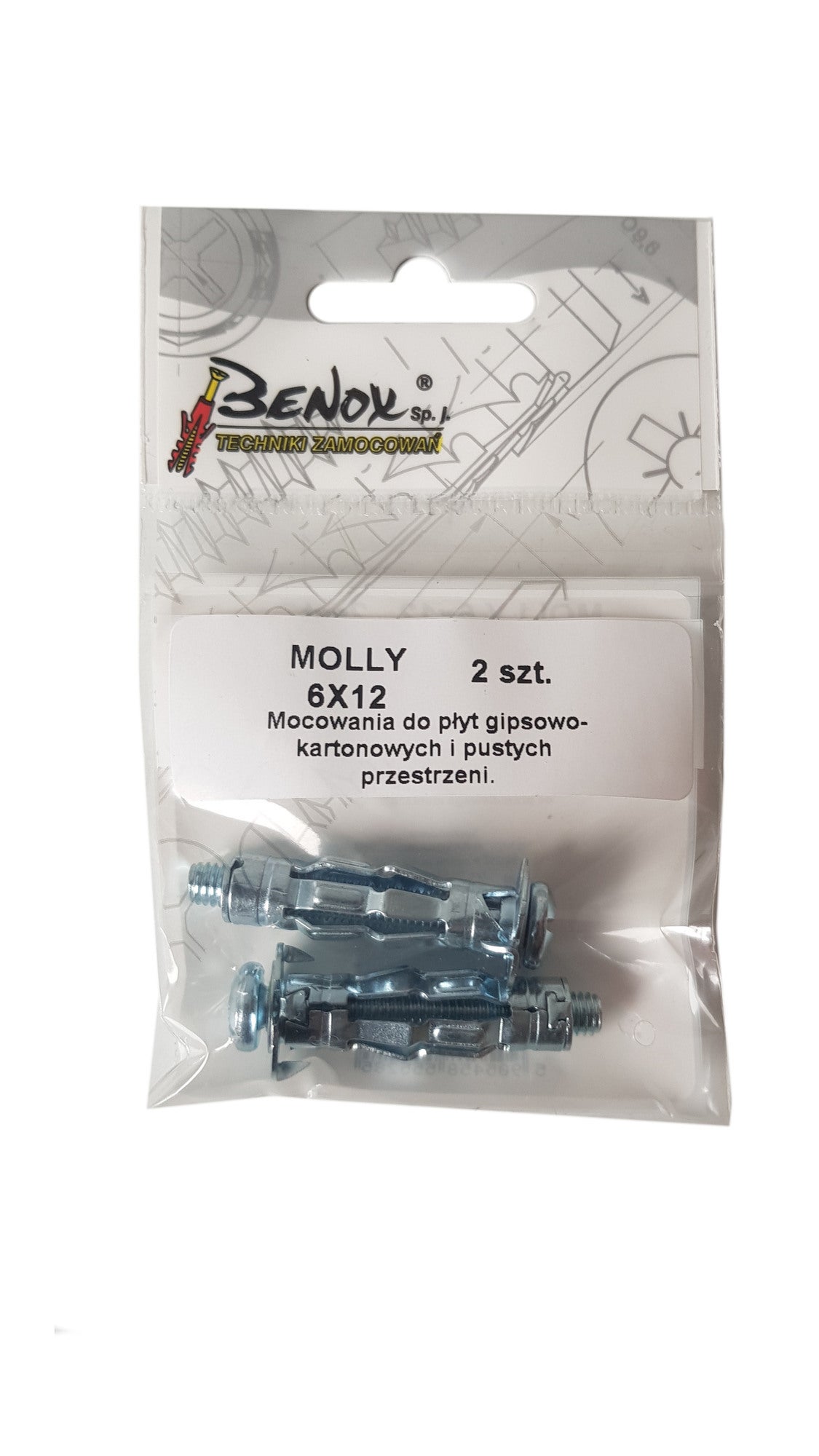 Kołek typu Molly do pustych przestrzeni 12x37 mm (2 szt.)