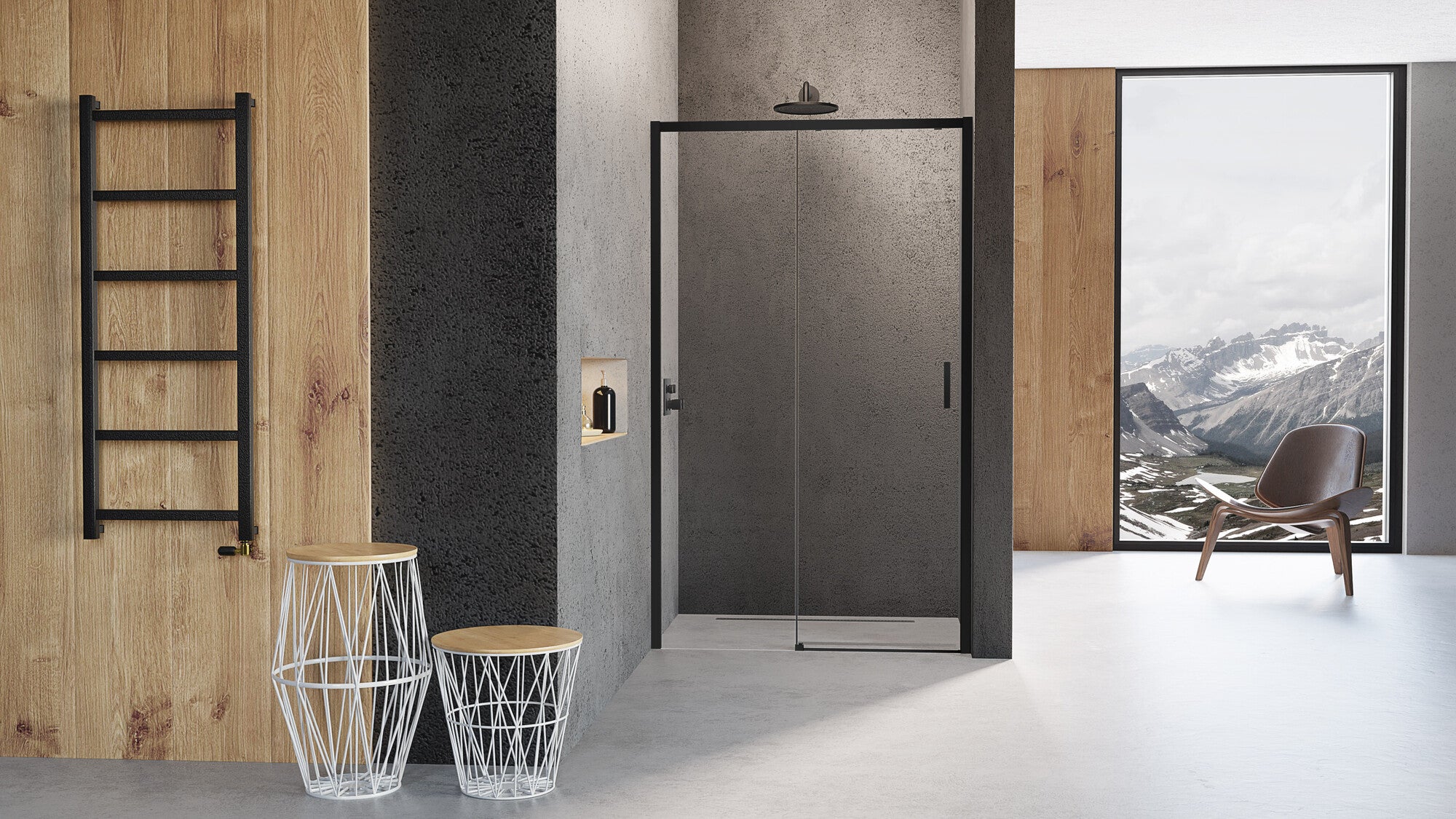 Drzwi przesuwne Kabri Avance Black lewe 160x195 cm 1