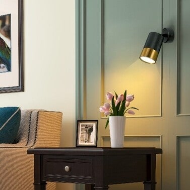 Lampa ścienno sufitowa PUZON 1xGU10, kolor czarno-złoty, kinkiet, obrotowy 1