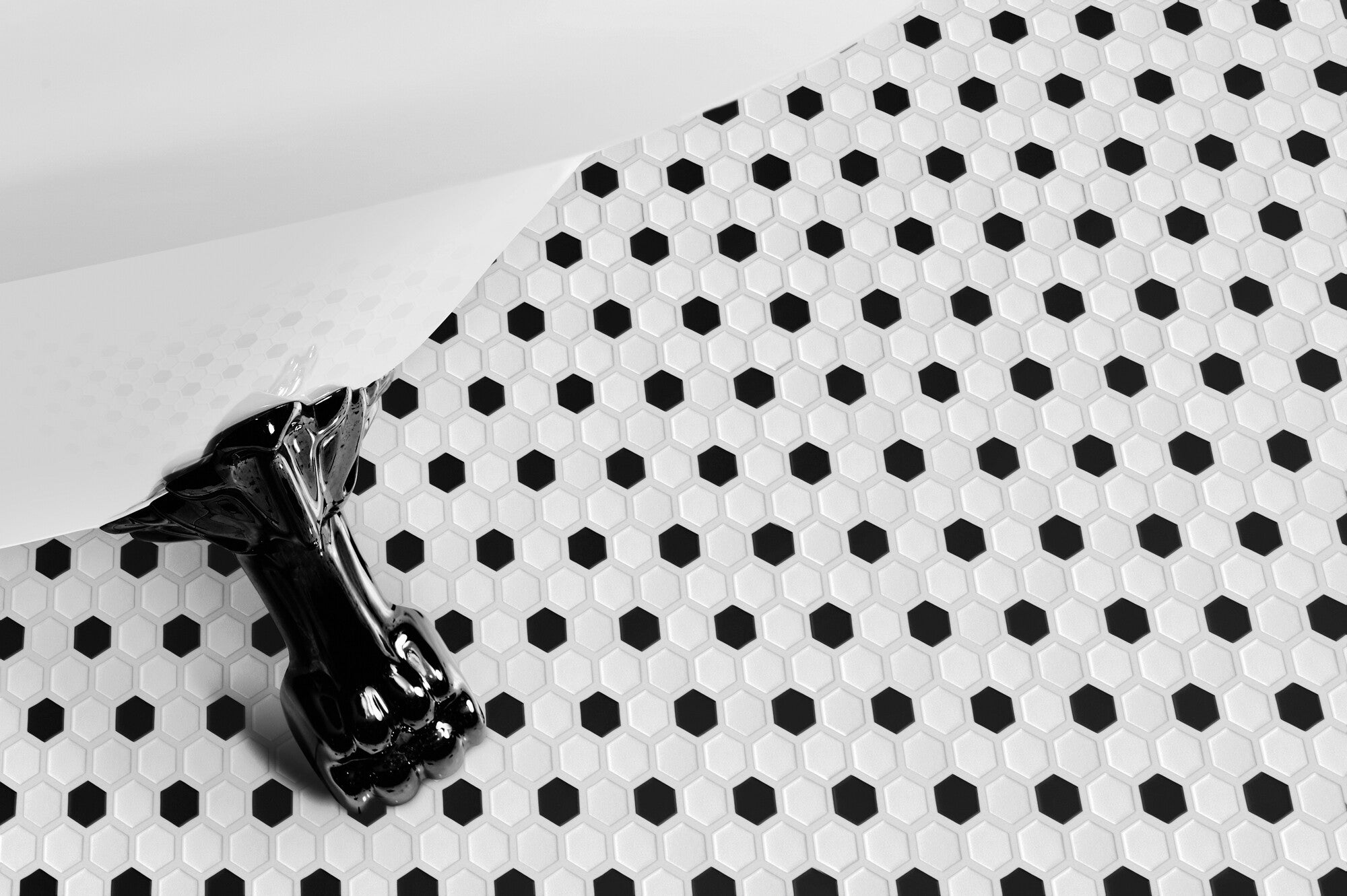 Mozaika ceramiczna Hexagon b&w mix 26x30 cm 1