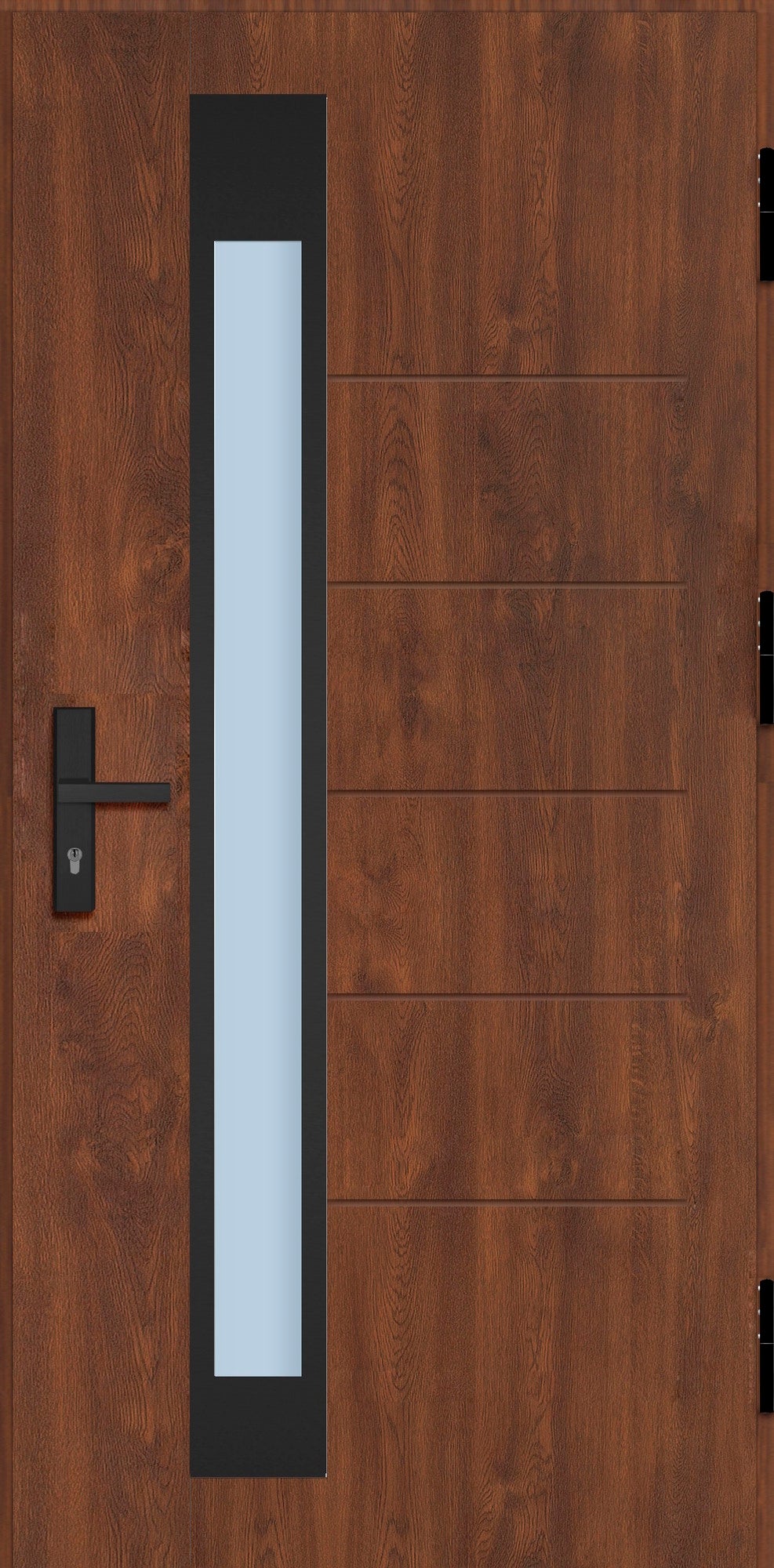 Drzwi zewnętrzne Bergen nero orzech 90 prawe 0
