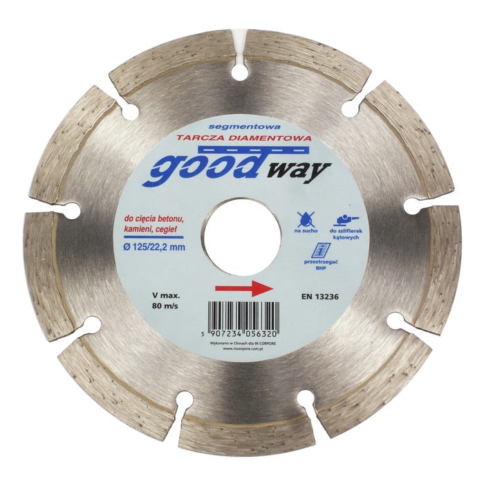 Tarcza diamentowa segmentowa 125x22,2 mm GOOD WAY