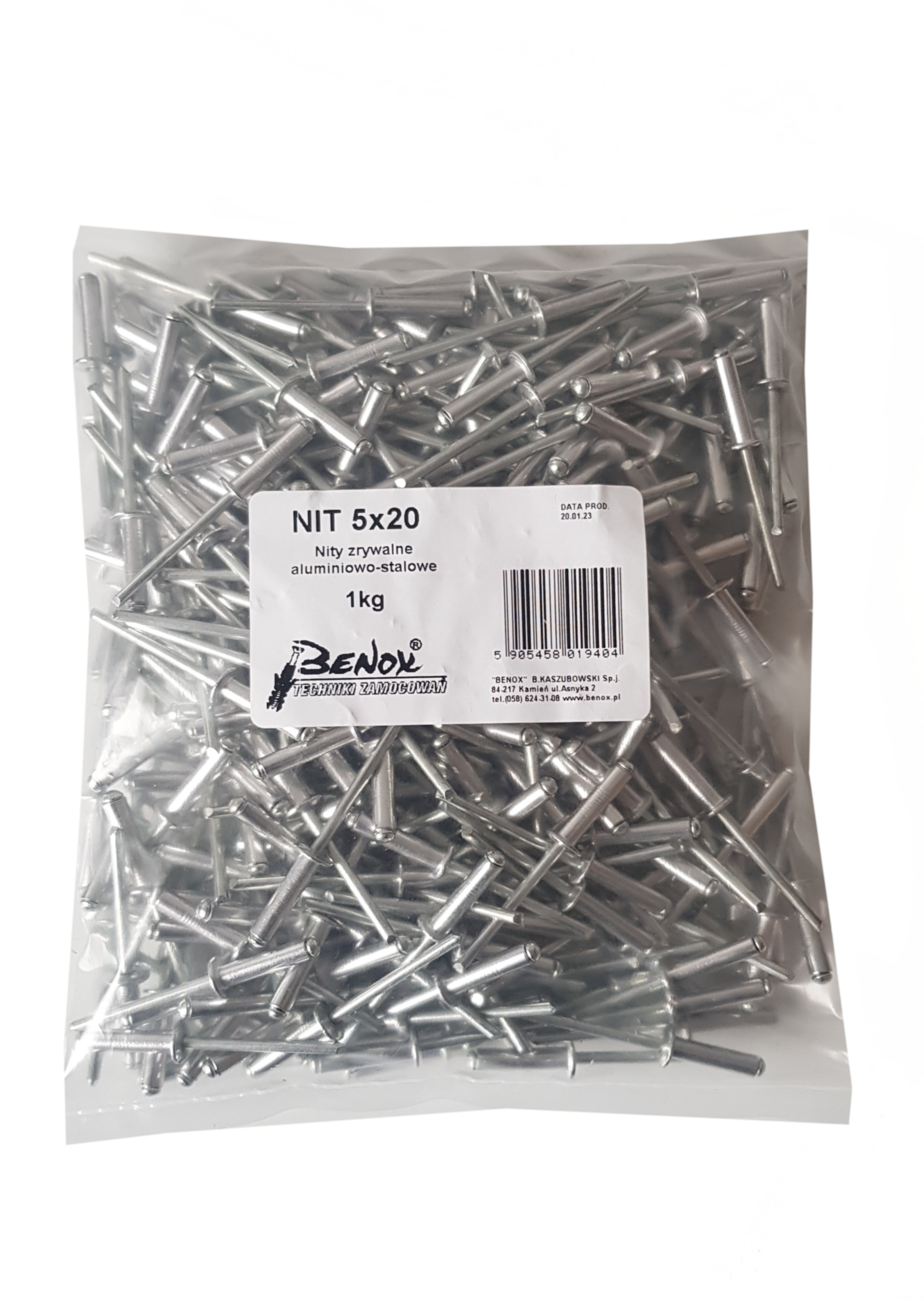 Nity zrywalne aluminiowe 5x20 mm (5 kg.) 1